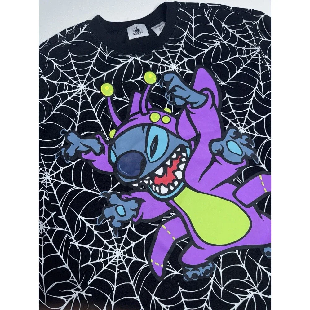 Disney Parks Halloween Spider Stitch Spirit Jersey Like Sweatshirt Adult Medium - Picture 2 of 7